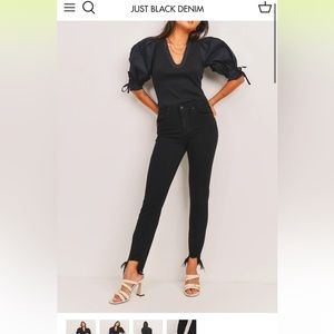 Just Black cropped step denim